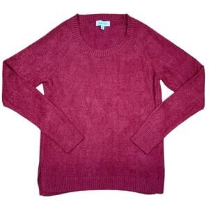 Grace & Lace Women’s Sweater Small Burgundy Soft Knit Pullover Long Sleeve Top